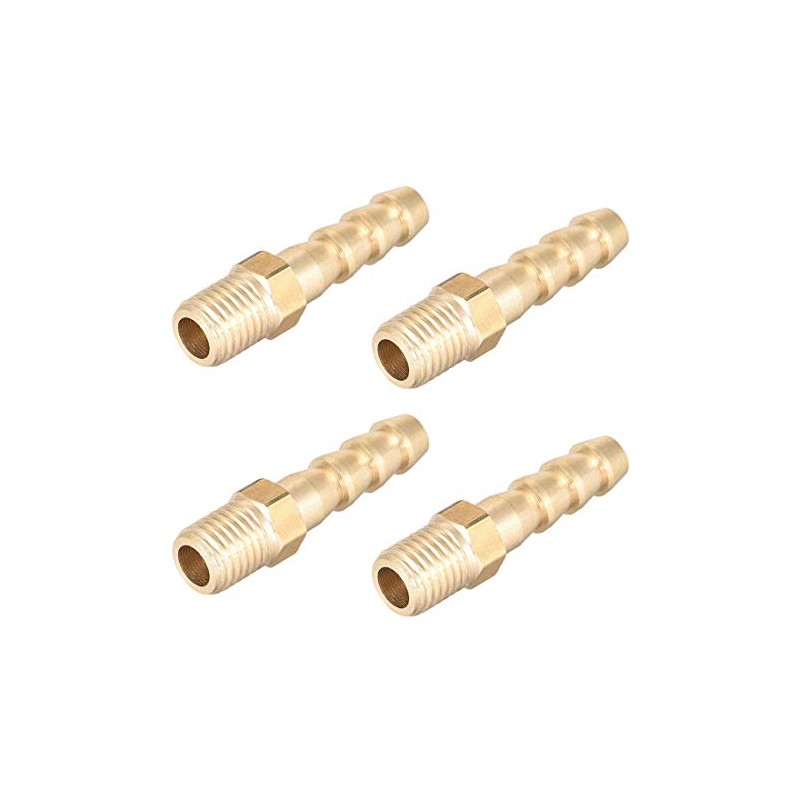 sourcing map Brass Metric Barb Connector Hose Nozzle 6mm x