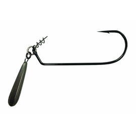 Owner Jig Rig Twist Lock Hooks - 2 Jig Hooks with Spiral for Rubber Fish & Jigs, Fishing Hooks for Rubber Bait, Offset Hooks for Shads, Size/Weight: Size 3/0/5.3g