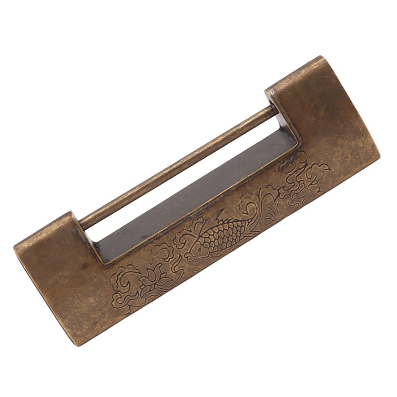 Antique Style Lock Spacing 5.9cm Auspicious Fish Lock Chinese Locks