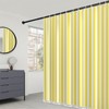 Yellow and White Stripd Shower Curtains for Bathroom Vertical Line