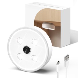 EZVALO Puck Lights, Motion Sensor Rechargeable LED Light,2Color Temperatures Wireless Puck Lights Group Control, Dimmable Under Cabinet Lighting Closet Light (1 Pack)