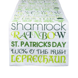 DII Embroidered Cotton Table Runner to Celebrate St Patrick's Day, Irish Festivals, Spring Parties, or Everyday Use – 14x72”, St. Patrick's Day