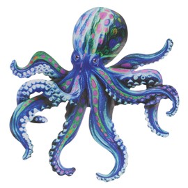 POPETPOP Metal Octopus Wall Decor Vintage Sea Animal Wall Art Coastal Nautical Wall Hanging Iron Decorative Wall Sculpture Room Fence Outdoor Metal Decorations Beach Ornaments
