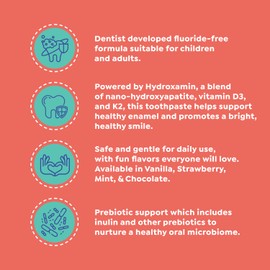 SuperMouth Nano Hydroxyapatite Toothpaste – Fluoride-Free, Remineralizing, Vitamins D3 & K2, Eases Sensitivity, Whitens, Dentist-Developed, Clean Ingredients, Adults & Kids, 4 Flavors