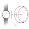 Alienwork SK Minimalist Women's Ultra Flat Elegant Watch, Rose Gold/White/Mesh