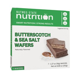 Nutmeg State Nutrition - High Protein Wafer Bars, Protein Snack Bars, Low Calories, Low Sugar, 7 Servings Per Box (1 Box (7 Servings), Butterscotch)