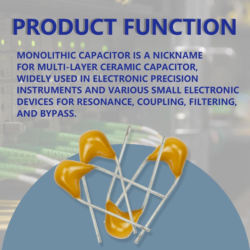 Innfeeltech 100pcs 50V 10uF Monolithic Ceramic Capacitor Yellow Electronic Accessories