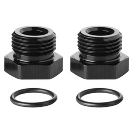 Podavelle 10AN -10 ORB O-ring Seal Boss Port Plug Fitting Block Off Adapter Aluminum Black, Pack of 2