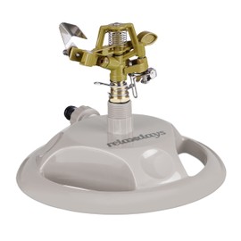 Relaxdays Lawn Sprinkler Impulse Sprinkler, Irrigation of Large Areas up to 450 m², 12 m Range, 360°, Circular Sprinkler, Grey