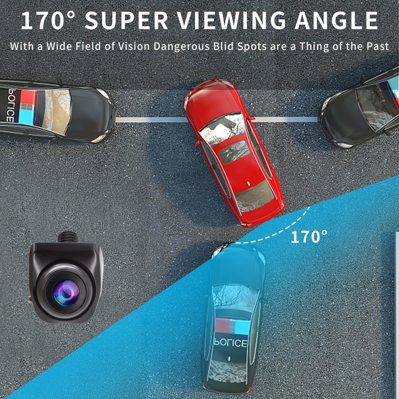B-Qtech Vehicle Backup Camera and Monitor System Rear View Reverse