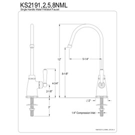 KINGSTON BRASS KS2191NML Magellan Cold Water Filtration Faucet, Polished Chrome
