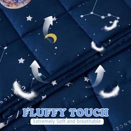 HOSUKKO Weighted Blanket - Weighted Blanket 10 lbs Navy Starry Sky Heavy Blanket - Breathable Blanket(41 * 60 inches, 10 lbs)
