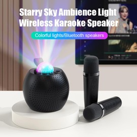 Karaoke Machine For Kids Adults,Mini Portable Wireless Blutooth Speaker with 2 Wireless Microphones And Light Show Effect These Toys Make Great Gifts for Birthdays and Parties Ages from 4,5,6+.