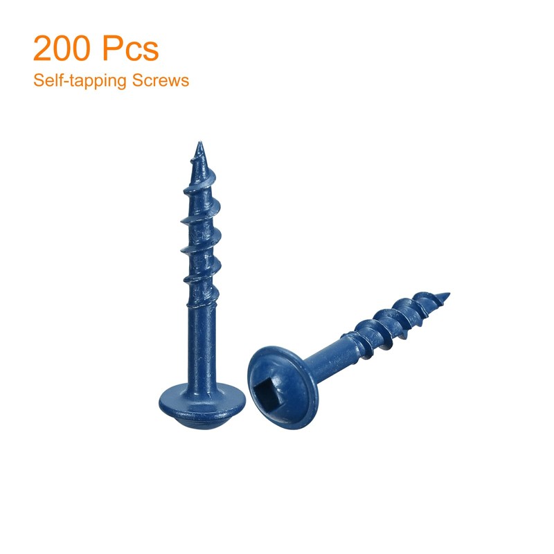 sourcing map #8x1" Pocket Hole Screws, 200pcs Square Drive Self
