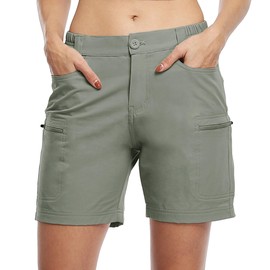 Willit Women's Shorts Hiking Cargo Golf Shorts Outdoor Summer Stretch Shorts with Pockets Water Resistant Sage Green L