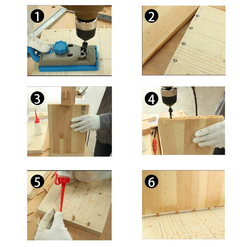 ANCLLO 6Pcs Round Wood Pin Locators 4-12mm Dowel Pins Center