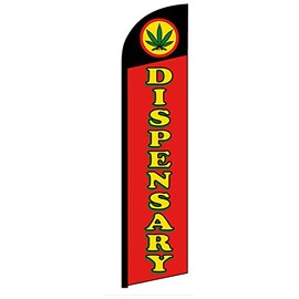 Dispensary - Windless Swooper Flag Feather Banner Sign 2.5x11.5 ft Tall (Flag Only) rf