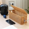Rattan Cable Organiser Box, Handmade Cable Box with Lid, Organiser