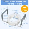 Raised Toilet Seat with Handles for Seniors, Fits Round Toilet