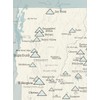 New England Ski Resorts Map 18x24 Poster (Beige & Opal