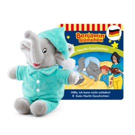 tonies Benjamin Blümchen Plush Hearing Figures for Toniebox, Goodnight Stories, Audio Play with 8 Cute Stories for Children from 3 Years, Playing Time Approx. 46 Minutes