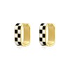 NewZenro Fashion Oval Checker Chunky Hoop Earrings for Women -