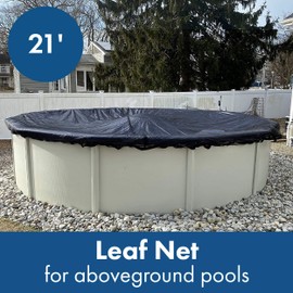 Winter Block Leaf Net for Aboveground, Fits 21’ Round Pool – Durable, Woven Polyethylene Material with Reinforced Edge – Lightweight and Easy to Store – LN21R, 21'