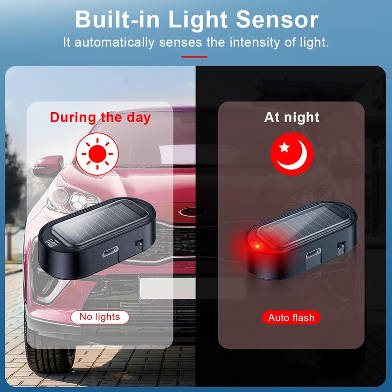 ELECTOP Car Solar Power Simulated Dummy Alarm, Anti-Theft LED Flashing