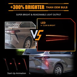 OFFKAT Sequential Dynamic Rear Bumper Brake Tail Lights for 2021 2022 2023 Toyo-ta Sienna, Red Lens Red LED DRL Turn Signal Lights, [Super Bright & Safer] Rear Bumper Brake Tail Light Lamps, 1 Pair