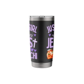 Just A Girl Who Loves Jesus and Kimchi Christian Funny Stainless Steel Insulated Tumbler