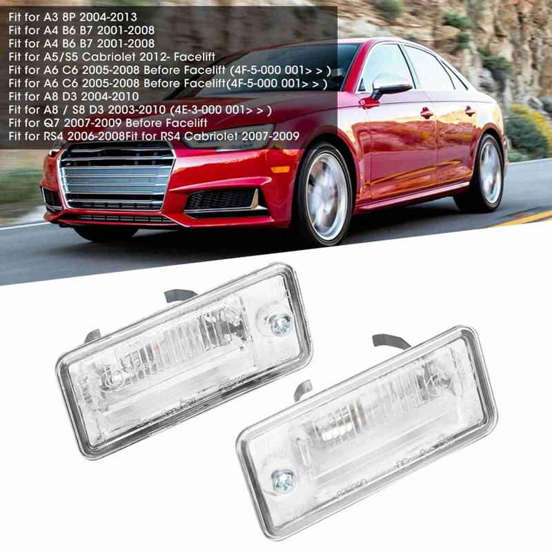 Pair of License Plate Light 8E0807430A 8E0807430B Fit for A3