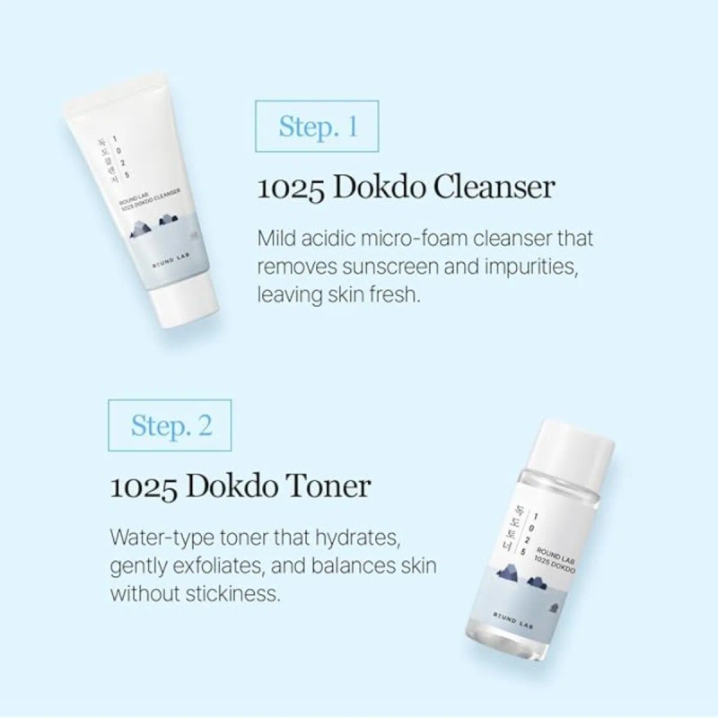 Round Lab Kit Viaje Skincare Limpiador Tónico Serum Crema
