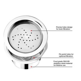 i Cafilas Refillable Kfee Coffee Capsule Stainless Steel Reusable Refill Capsule Coffee Filter for Caffitaly Tchibo Cafissimo ALDI Expressi Coffee Capsule (Capsule + Tamper)