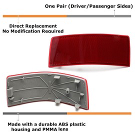 iJDMTOY OE-Spec Red Lens Rear Bumper Reflector Replacements Compatible With Mercedes 2010-2012 X204 GLK-Class GLK300 GLK350