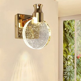 Fengbaoyu Modern LED Wall Lamp Indoor Dimmable Crystal Bubble Wall Lights Up and Down LED Modern Wall Sconces for Living Room Bedroom Bathroom Bedside Hallway Mirror Wall Mounted Lamp