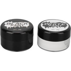 Kit de Pintura Facial de Halloween, Pinturas Blancas y Negras Altamente Pigmentadas para Fiestas de Disfraces DIY, Maquillaje de Payaso y Esqueleto