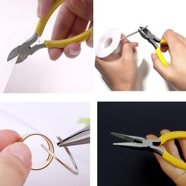 YUENTOEN 8 Piece Jewelers Pliers Set, Jewelry Making Tool Kit, Round Nose Plier and Wire Cutter for Bracelet Beading DIY Craft Jewelry Making Supplies