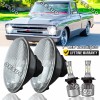 JESUO For 1967-1972 Chevy C10 Pair 7inch LED Headlights Round