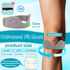 Penitue 2pcs Knee Patellar Tendon Support Strap, Silicone Patellar Tendon Support Strap Knee Running Brace for Hiking Running Basketball Football Squats