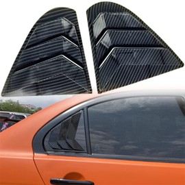 for Mitsubishi Lancer 2008-2017 Car Exterior Rear Back Side Window Louvers Cover Decor Trim ABS Carbon Fiber Black Accessories 2pcs