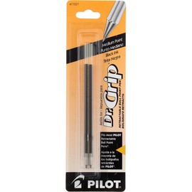 Pilot Dr. Grip Ballpoint Ink Refill, 2-Pack for Retractable Pens, Medium Point, Black Ink - 2 Pack