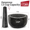 Priority Chef 1.5 Cup Black Granite Mortar And Pestle Set
