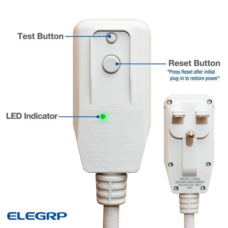 ELEGRP L22630 L15630 25Amp 12AWG 240VAC 6000W NEMA 6-30P LCDI