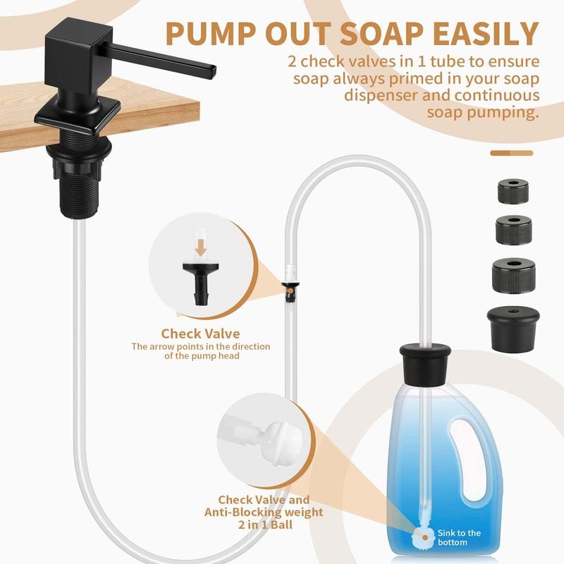 Kitchen Hack Under Sink Dish Soap Dispenser with 47" Tube