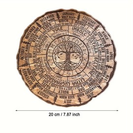 Wooden Tree Of Life Design Calendar, 1 Count Elegant Celtic Tree Calendar, Artisanal Wooden Desk Ornament for Home & Office Decor