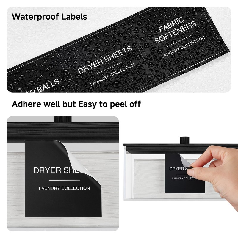 TIPGO Acrylic Dryer Sheet Holder with Lid, Clear Laundry Sheets