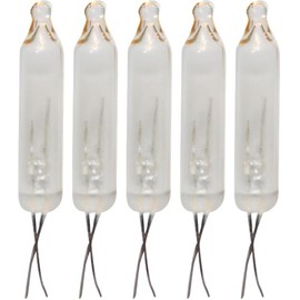 Brite Star Clear Superbrite Steady Burning Mini Replacement Bulbs, Set of 5 (2.5 V) - Perfect for Christmas, Weddings, Halloween Decors, & More