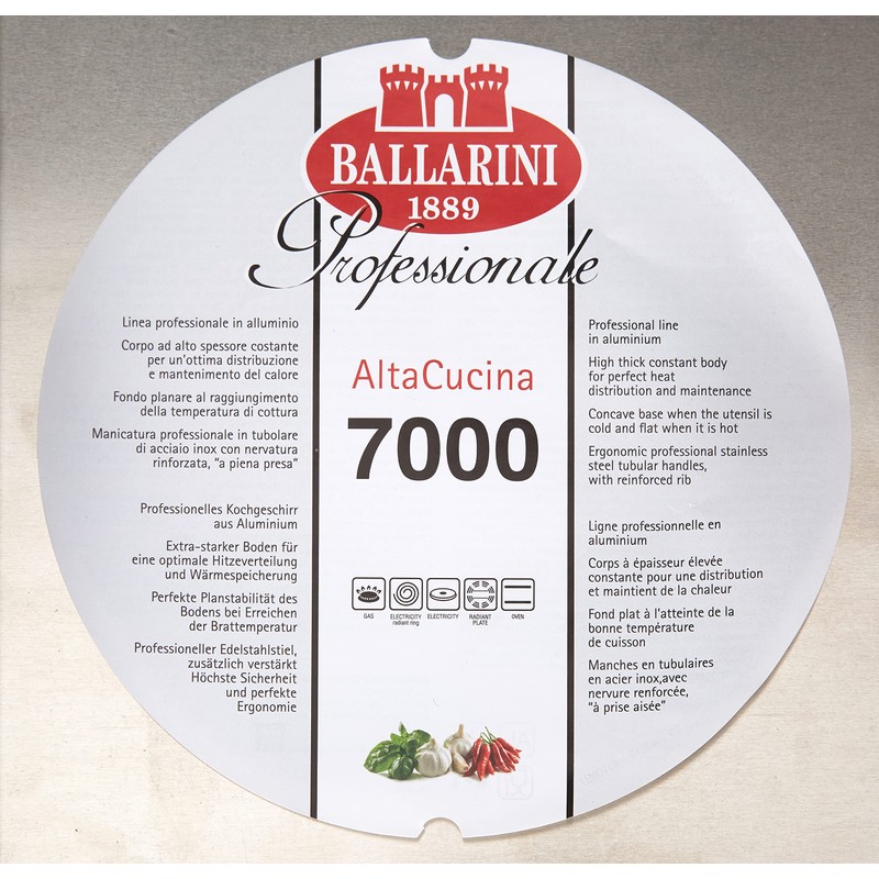 Ballarini 7044.30 Rectangular Tin, Flared Corners with Crude Aluminium Edge,