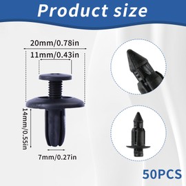Pack of 50 6 mm Plastic Rivets, Universal Mounting Clips, Hole Motorcycle Rivets Trim Clip, Plastic Fasteners, Push Type Car Trim Clips, Kawasaki Ninja, Replacement Parts for Honda, Yamaha