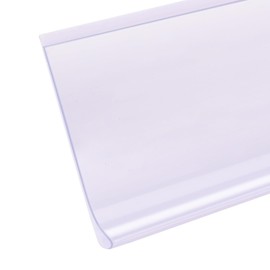 Pro Painter Shelf Label Strips, 100 Pack, 1.25'H, Clear Plastic Front/White Back, 48' Long, Self-Adhesive, Barcode Readable